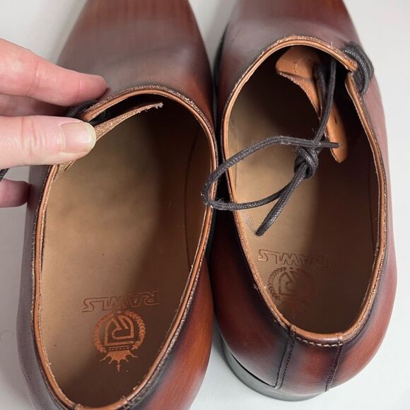 Men's Rawls Henry Oxford Leather Cognac Patina Shoes Size US 13 - Picture 8 of 9